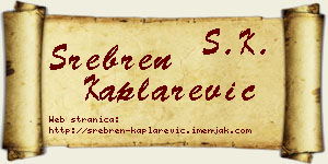Srebren Kaplarević vizit kartica